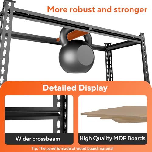 5 Tier Garage Shelving, Adjustable Heavy Duty Garage Shelves | 72 "H Metal Storage Shelves Unit for Basement,Warehouse,Pantry Kitchen - size: 72*40*18