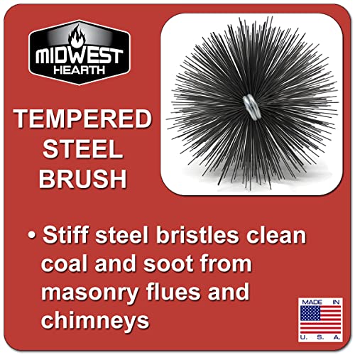 Midwest Hearth Wire Chimney Cleaning Brush (10-Inch Round) Made in USA - size: 10-Inch Round