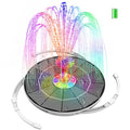 AISITIN 6.5W Solar Fountain with Lights & Battery Backup 3000mAh & 8 Nozzle | Color Changing LED Lights, 3 Anti-Drift Fixed Bracket, Solar Bird Bath Fountain for Garden, Fish Tank, Small Pond and Yard