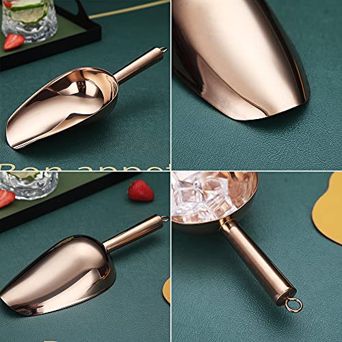 Copper Ice Scoop, Fashion Ice Cream Scoop, Premium Stainless Steel Cookie Scoop, Dog Food Scoop, Sturdy Flour Scoop, Utility Candy Scoop, Dishwasher Safe (8oz/9 Inch) - color: 4. Copper