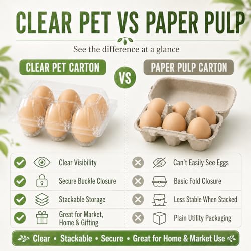 Pintuson 100 Pack Egg Cartons 6 Count - Medium Egg Cartons Cheap Bulk - Half Dozen Egg Carton for Farmers Market, Kitchen Organization and Storage - color: Medium-100PK-6CT