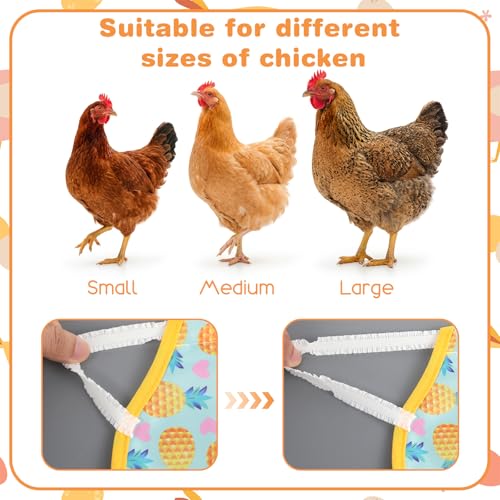 3 Pcs Waterproof Chicken Saddles for Hens for Protection,Elastic | Chicken Saddles, Breathable Poultry Feather Chicken Back Protector for Small Medium Large Hens(Orange,Pineapple,Strawberry)