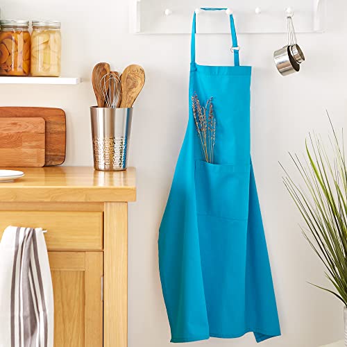 DII Everyday Basic Kitchen Collection - color: Neon Blue, size: Regular Size Chef Apron