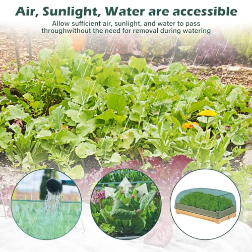 Qualirey 6 Pack Garden Netting for Raised Beds, 59" x 28" x 18" Mesh Plant Covers with Drawstring for Garden Protection, Bird Netting Barrier Screen for Protecting Vegetables Fruits Flowers Crops