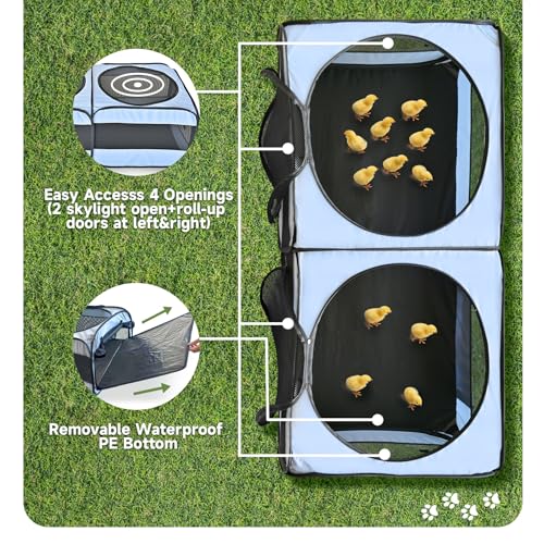Pet Playpen Pop up Small Pet Cage Enclosure Tent Chick Run Brooder Coop Foldable Kennel for Kitten Ferret Puppy Guinea Pig Rabbit Hamster Chinchillas(No Divider, Unified Space) - color: Grey, size: S, 46.5"L x 24"W x 17.5"H