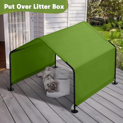 Dog Shade Shelter Outdoor 4'x4'x3' Tent for Large Medium Dogs, Outside Sun Rain Canopy Pet House for Livestock Pigs Cats with Waterproof Roof Ground Nails,Deep Green - color: Green