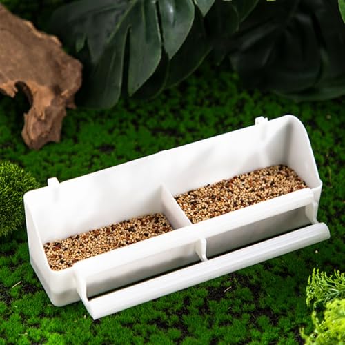 POPETPOP Bird Cage Feeder Bird Food Feeding Bowl Hanging Food Bowl for Cage Clip-on Box for Rabbits Pigeons Parrots Hamsters 3 Pack 8.38 X 2.55 X 2.08 in