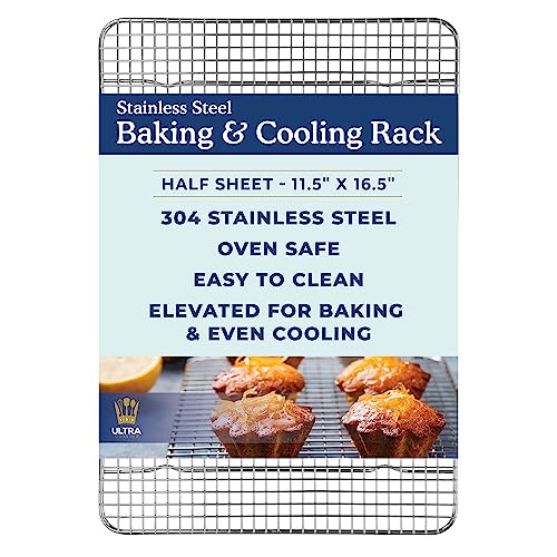 Durable Cooling Rack for Cooking and Baking - 11.5" x 16.5" | Professional Grade Premium 100% Stainless Steel, Baking Rack, Roasting, Grilling, Dishwasher Safe, Oven Safe, Wire Rack - size: 11.5" x 16.5" 1-Pack
