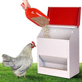Galvanized Wall Mount Chicken Feeder No Waste Hanging Chicken Feeder with Lid Weatherproof Metal Automatic Poultry Feeder Trough Food Dispenser for Outside Coop (23 lbs)