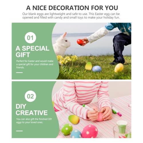 Luxshiny 16Pcs White Plastic Easter Eggs Empty Fillable DIY Simulated Egg Decoration for Candy Packaging Easter Basket Stuffers Party Favors
