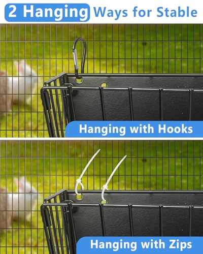 Rabbit Hay Feeder - Guinea Pig Hay Feeder - X-Large Metal Frame Bunny Hay Holder, 9.7x4.7x6.6 inch Guinea Pig Hay Holder for Bunny, Guinea Pigs, Chinchillas, Small Animals (2 Pack) - color: 2-Pack Black
