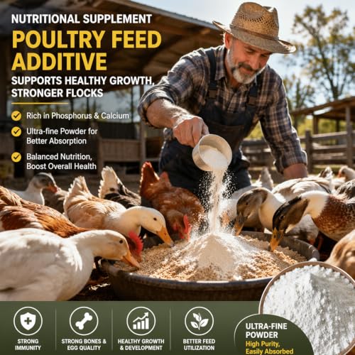 Dicalcium Phosphate Feed Grade, Calcium & Phosphorus Mineral Supplement, Livestock and Poultry Feed Additive for Cattle, Sheep, Chicken, Duck and Backyard Farm Animals 16 oz (16 oz)