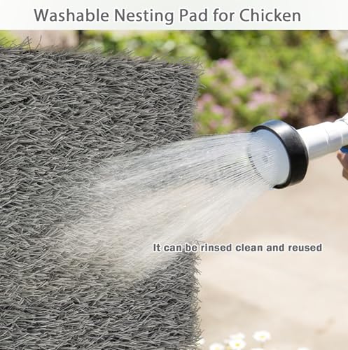 PINVNBY 4 Pcs Washable Chicken Pads for Nesting Box,Artificial Grass Mat for Chicken Coop Laying Hen Nest Bedding Fake Grass Synthetic Turf Mats for Pet Garden Lawn Indoor Outdoor(Gray) - size: 【Grey|4 PCS】