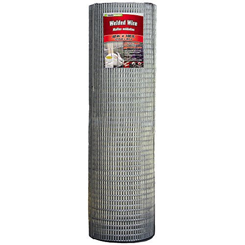 YARDGARD 1/2 in. x 1 in. Mesh Welded Wire Fence Roll, 48 in. x 100 ft., 16-Gauge Galvanized Steel Fence for Rabbit Fence, Chicken Coop, Cage Wire, Garden Protection and Small Animal Enclosures - size: 48 in. x 100 ft.