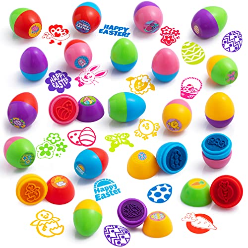 JOYIN 24 Pcs Easter Egg Stampers Toys for Easter Eggs Hunt Game, Basket Stuffers Fillers, Kids Gifts, Party Favor, Self Inking Stamp for Classroom Prize Supplies - style: sheep