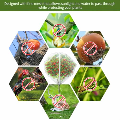 1Pack 13x13ft Large Fruit Tree Netting with Zipper and Drawstring – Anti-Insect, Anti-Bird Protection for Apple, Peach, Cherry Trees and Vegetables – Ideal for Home Gardens,Small Organic Farms - size: 13.1 X13.1ft