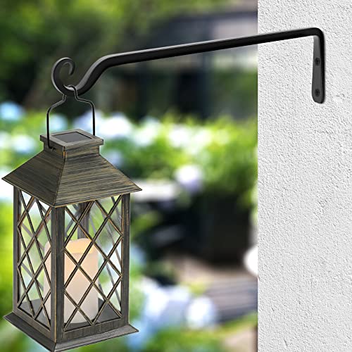Gtongoko 15" Heavy Duty Outdoor Plant Hanger Wall Bracket, 2 Pack | 57lb Capacity,Rust-Resistant Finish,Easy Installation,Fit Hanging Baskets,Ideal for Bird Feeders & Lanterns - size: 15 Inch, style: L-shape