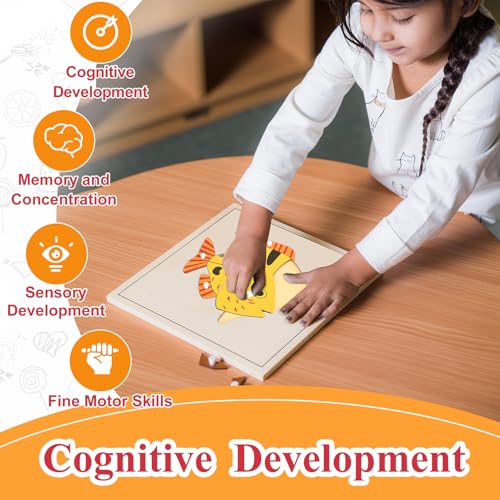 Montessori Outlet Fish Puzzle for Children 3-6 Years Montessori Education at School and Home - color: Fish