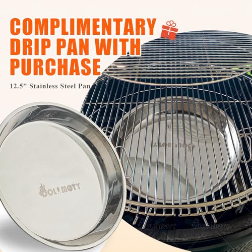 Expander Rack with Drip Pan for Big Green Egg Large, Green Egg Accessories | Green Egg Replacement Parts Eggspander Rack for BGE 5 Piece Kit Conveggtor Basket with Removable Cooking System