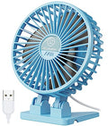 JZCreater USB Desk Fan, Portable Fan Mini, 3 Speeds Desktop Table Cooling, Plug in Power, Rotation Strong Wind, Quiet Personal Small Fan for Home Desktop Office Travel Bedroom, Sky Blue - color: Sky Blue