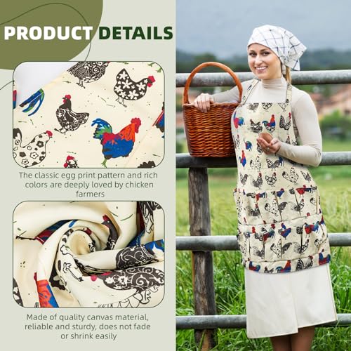 1 pack Egg Apron, Egg Collecting Apron for Chicken Duck Goose Eggs, with 13 Pockets Chicken Egg Apron for Women&Men