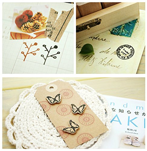 Diary Stamp Set,Wooden Rubber Signet for Children DIY Scrapbooking Planner Album Card Making(12pcs,Natural Elements) - color: Nature(12pcs)