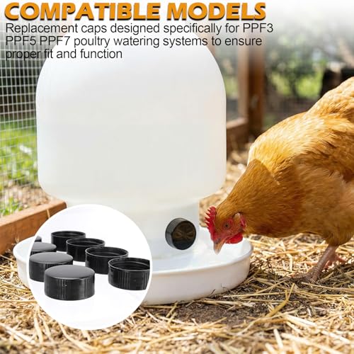 Replacement Caps for Poultry Watering Equipment, for PPF3 PPF5 PPF7 Set of 8
