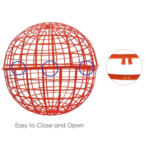 19.6" Movable Ball-Shaped Animals & Poultry Cages,Pet Safe Walking Net, Farm Courtyard Outdoor Accessible Rolling Rabbit Duck Hutch Chicken Coop,Preventing Dog Bites Trampled by Horse(1 PC) - color: Red