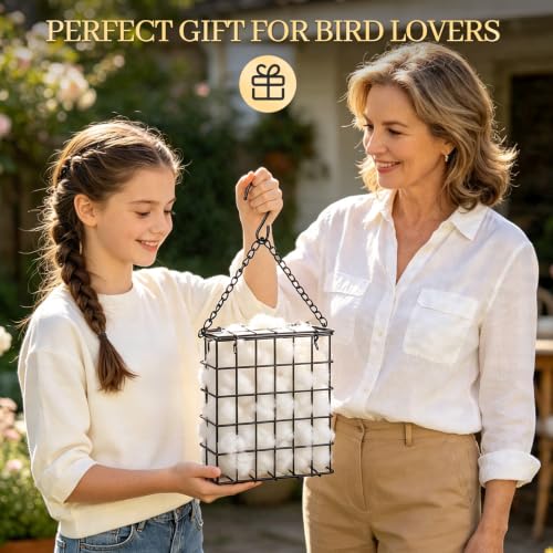 Bird Nesting Material Holder,Handmade Fiber Bird Nesting Material | Refillable Bird Shelter, Outdoor Bird Nesting and Resting Spot, Gift for Animal and Bird Enthusiasts (2 Set) - color: 2 set