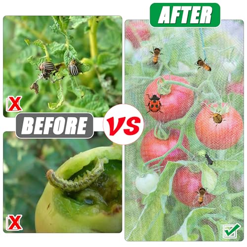 Garden Netting for Tomato Plants, Round Tomato Cage Plant Cover with Zipper | Set of 3, 57"x16" Tomato Trellis Bird Netting for Garden Protection, Tomato Net Insect Barrier for Climbing Plants Vegetables