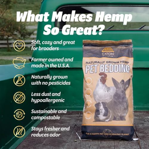 Eaton Pet and Pasture Hemp Bedding for Chickens, Rabbits, Small Pets, 8 Lb - size: 8 Pound (Pack of 1)