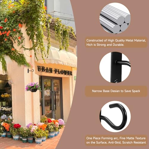 2Pack 4Inch Ceiling Hooks for Hanging Plant, Wall Hanger Plant Holder Black | Hang planters, flower baskets, wind chimes, lanterns, lights, bird feeders, metal hook for indoor & outdoor porch, home decor - size: 4Inch 2Pack-Black
