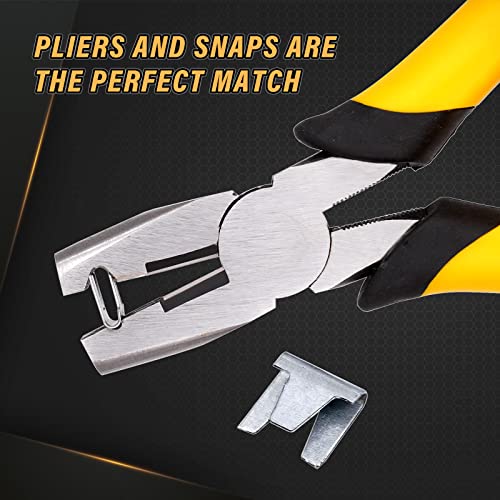 1200pcs Wire Cage Clips with Hog Ring Pliers Fencing Plier Snap-Ring Pliers Hog Wire Fence C Clip for Bird Quail Rabbit Chicken Cage