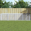 Galvanized Steel Chicken Coop with Roof 158.7"x38.6"x35.4" Anthracite Cage for Hens Rabbits Ducks Outdoor/Indoor Use, Expandable Bunny Hutch with Lockable Door and Weather Protection - size: 158.7" x 38.6" x 35.4" (L x W x H)