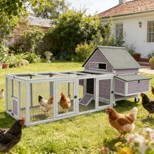 Aivituvin Chicken Coop Run Extension Rabbit Enclosure Outdoor Duck Hen Playpen - size: 79.0"L x 37.8"W x 20.7"H