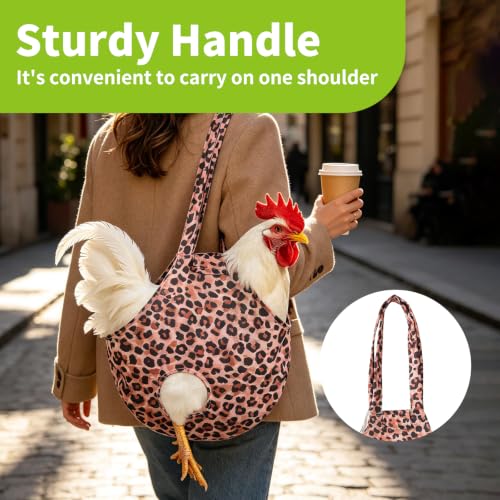 2 Pack Chicken Carrier Machine Washable Poultry Sling Bag | Gentle secure restraint for hens/roosters. Easy one-hand catch & carry. Ideal for medication, transport & daily coop care. - color: Leopard