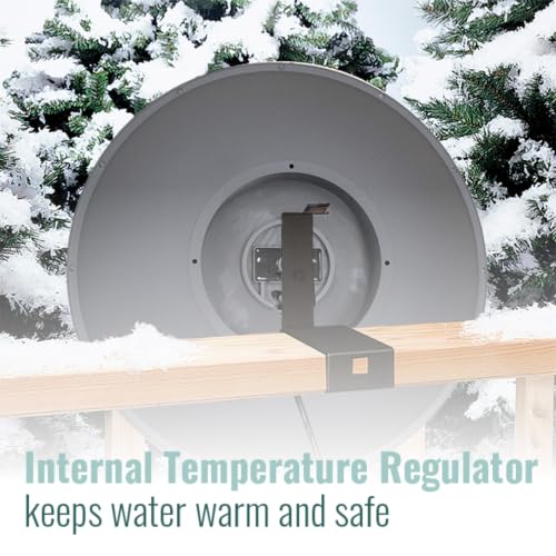 Wild Bird Lover's Heated Bird Bath w/Deck Rail Brackets, 20"