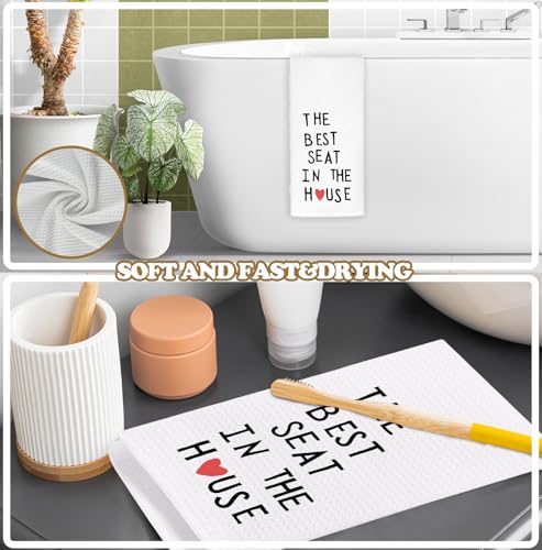 Funny Bathroom Kitchen Towel Dish Towels for Kitchen Decor 16x24 Inch,The Best Seat in The House Hand Towels,Funny Gifts for Women Friends Housewarming Neighbor Gifts - color: Funny-house
