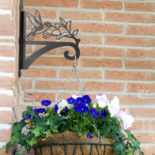 ATKKE Hanging Plant Bracket Hangers Indoor Iron Wall Mount,11” Hummingbird Silhouette Ornamental Iron Hangers Hookers for Flower Pot Lantern Bird Feeder Wind Chimes - size: Hummingbird