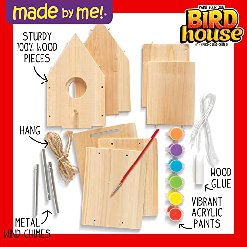 Made By Me Build & Paint Your Own Wooden Toys, DIY Wood Craft Kit, Easy to Assemble, Birdhouse - style: Bird House