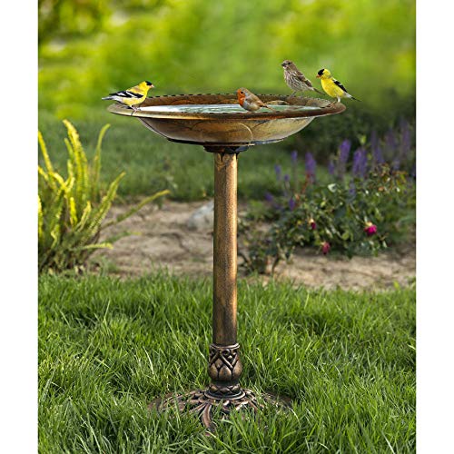 Bronze Resin Birdbath - Pedestal Birdbath for Yard or Garden