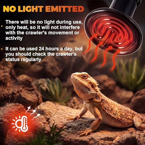 6 Pack 150W Ceramic Heat Emitter, No Light Reptile Heat Lamp Bulb for Bearded Dragon Tank, Chicken Brooder and Coop, E26 Ceramic Heater Bulb for Large Terrarium - style: 150W