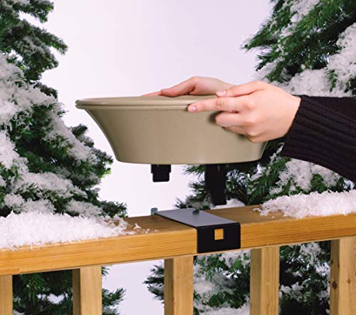Allied Precision Industries 14B Four Seasons Heated Bird Bath with EZ Tilt Deck Mount and Pole Mount, 14-Inch