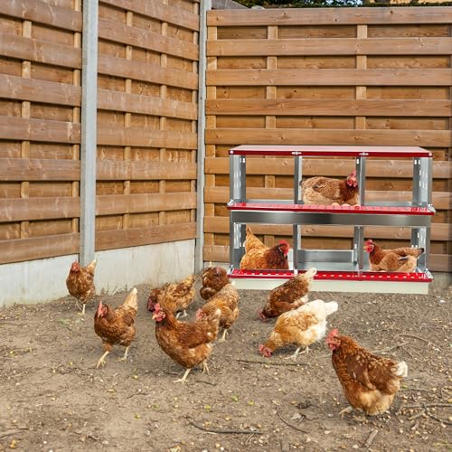 XINYI Chicken Nesting Boxes for Laying Eggs,Metal Coop for 6 Chickens,Roll Away Nesting Boxes,Easy Egg Collection,Brooder Box for Rabbit,Squirrel,Parakeet,Owl,Cockatiel,Robin - size: 23.6"L x 11.0"W x 24.8"H