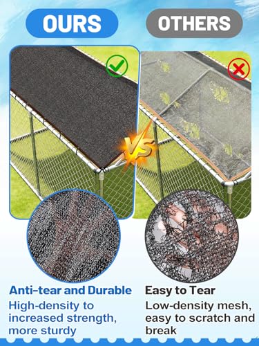 MEWTOGO 95% High Density Dog Kennel Shade Cover - 10x13ft Mesh Shade Cloth | Anti-Tear, Easy Setup, Provides Perfect Shade, for Garden Outdoor Patio Greenhouse Balcony Chicken Coop Pet Crate - size: 10x13ft