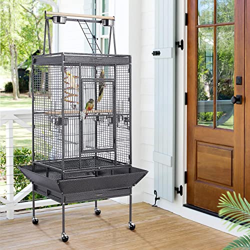 Yaheetech 68-inch Rolling Play Top Large Parrot Bird Cage for African Grey Cockatiel Conure Lovebird Parakeet Budgie