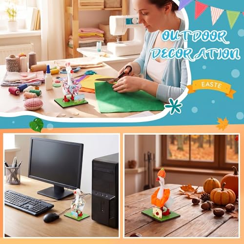 Relaxweex Magnetic Goose Key Holder Cute Resin Goose Statue with Mini Bow Tie Writable Interchangeable Signs Chalk for New Apartment Housewarming Gifts Office Table Desk Home Decor (Scrunchies) - style: Scrunchies