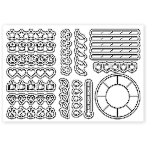 CHGCRAFT Star Rating Clear Stamps Scoring Table Transparent Stamps Rating Icon Silicone Clear Stamp Seals for DIY Scrapbooking Photo Album Decoration, 4.3×6.3 inch - style: Star Rating