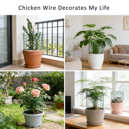 Chicken Wire for Floral Arrangements - Heavy Duty Galvanized Hexagonal Wire Netting for Garden, Floral Arrangements, Crafts, 4 inch(H) x 158 Inch(L), with Gloves, Cable tie, Plier