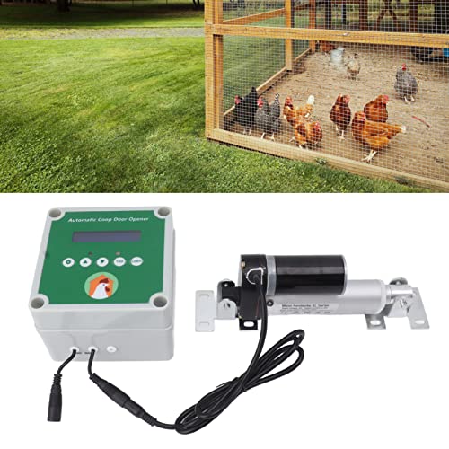 Linear Actuators for Automatic Chicken Coop Opener DIY with Timer, Electric Aviary Door Motor Kit with Programmable Remote Control with Light Sensor (Plug